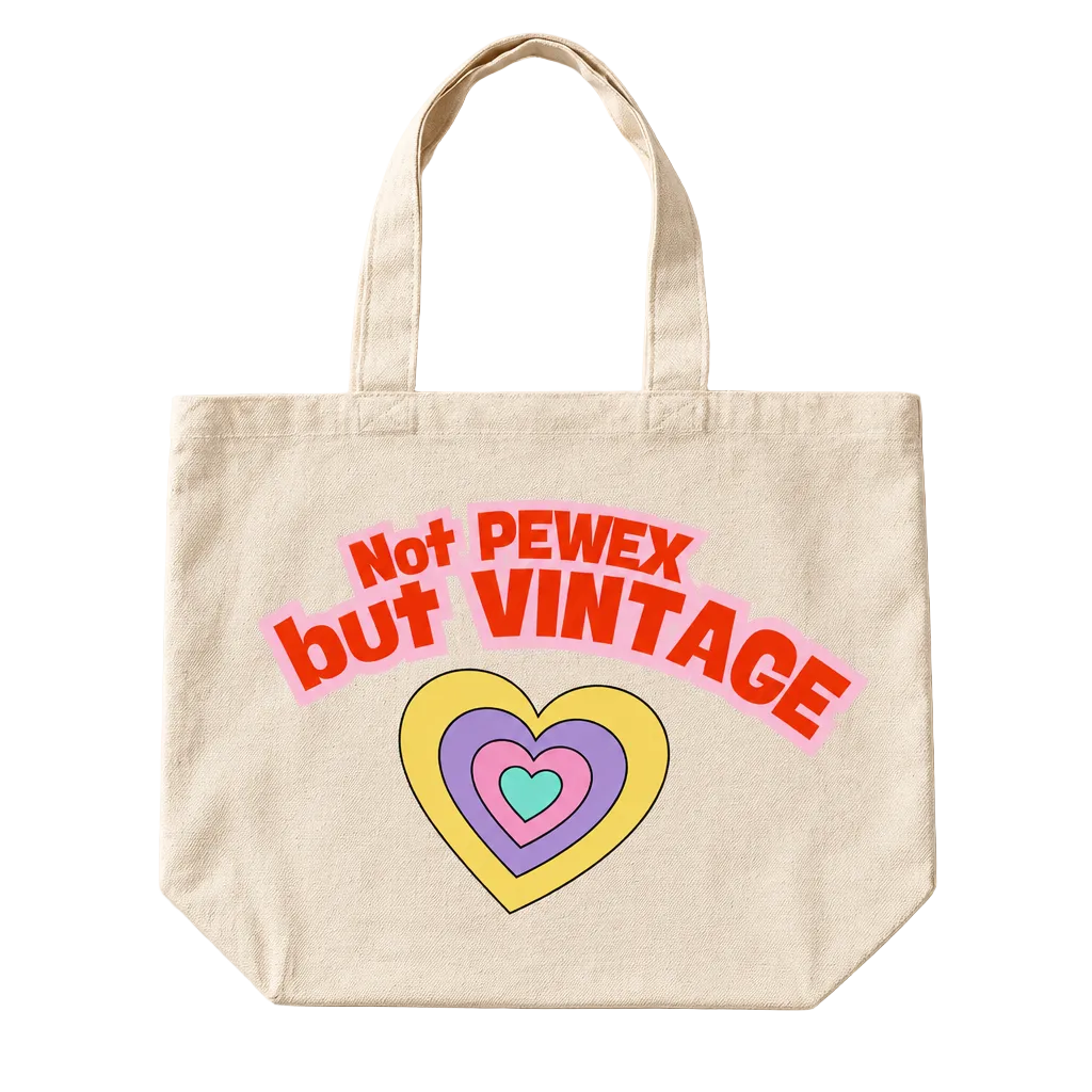 Duża Torba Bawełniana Shopper Vintage 90s