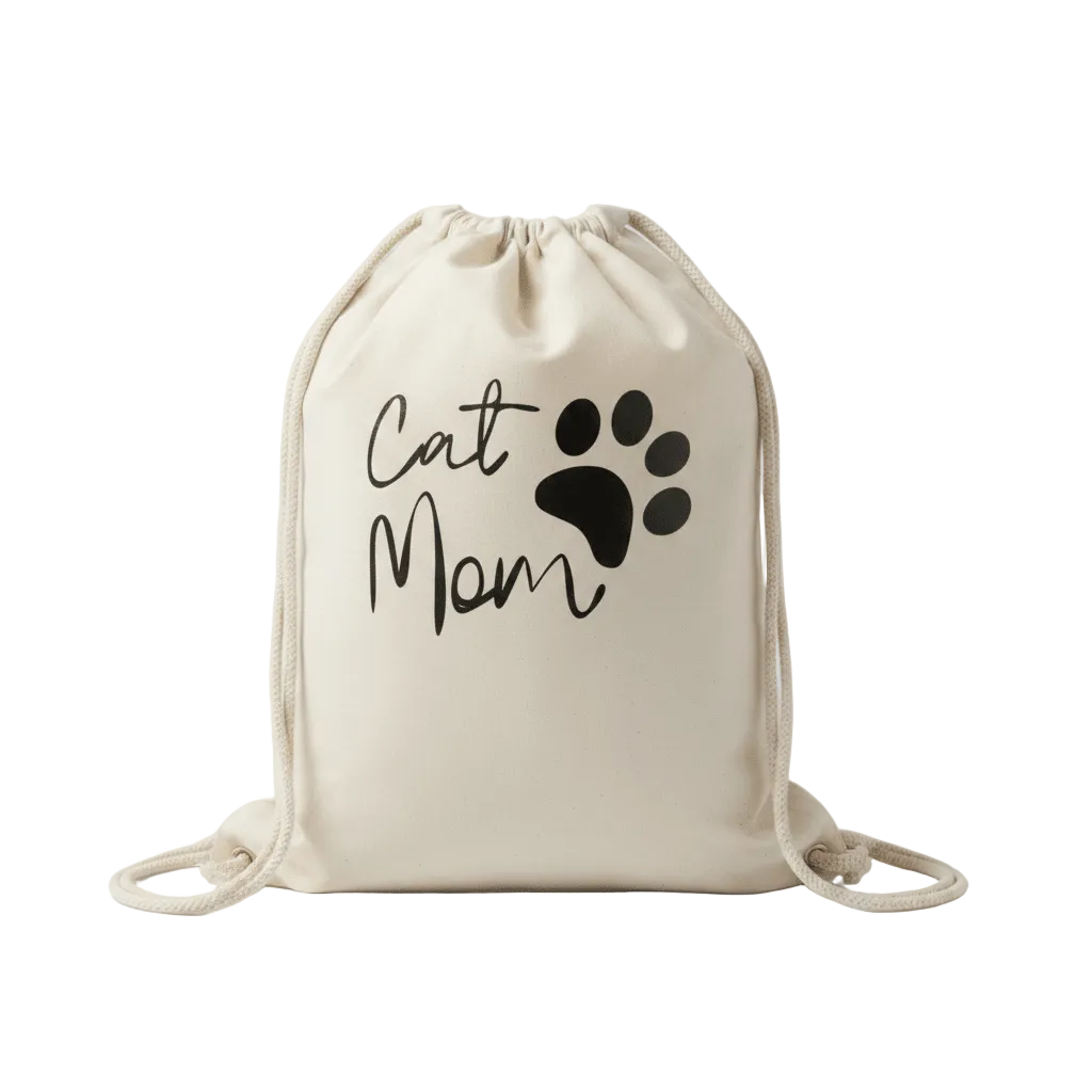 Plecak bawełniany worek – Cat Mom - Kocia Mama - Kocham Koty - Nosi Mi Się