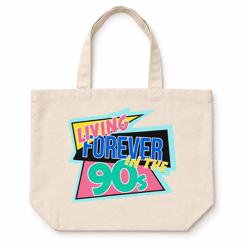 Duża Torba Bawełniana Shopper Vintage 90s - Nosi Mi Się