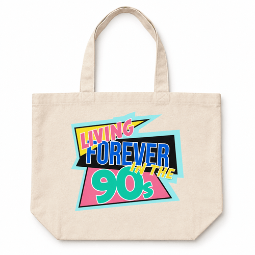 Duża Torba Bawełniana Shopper Vintage 90s - Nosi Mi Się