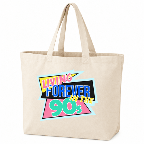 Duża Torba Bawełniana Shopper Vintage 90s - Nosi Mi Się
