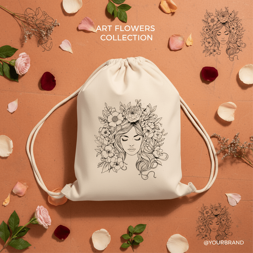 Plecak bawełniany – Art Flowers - Nosi Mi Się