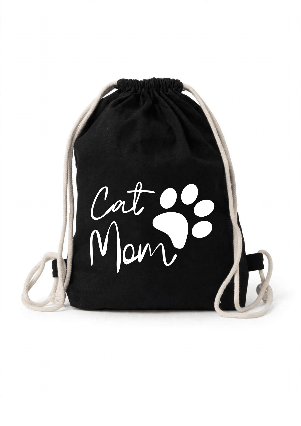 Plecak bawełniany worek – Cat Mom - Kocia Mama - Kocham Koty - Nosi Mi Się