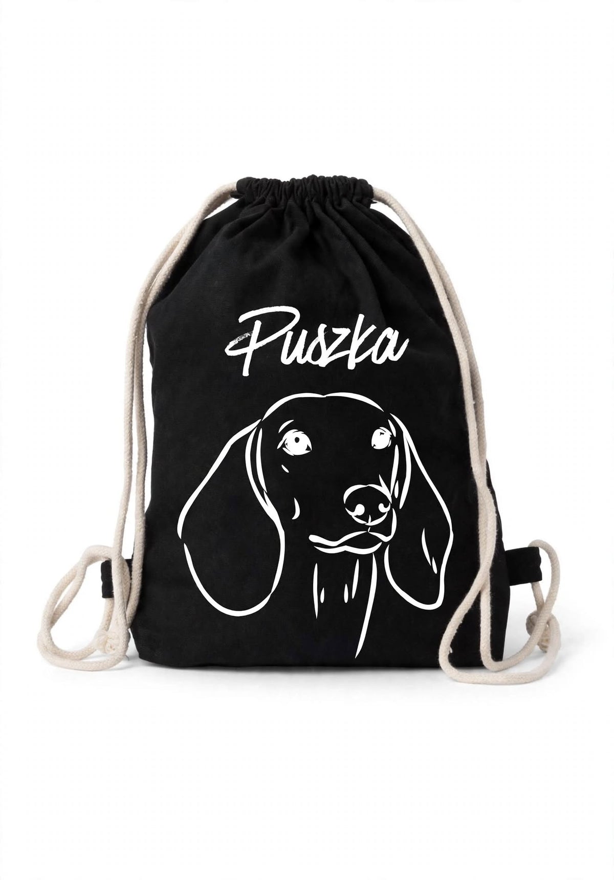 Plecak personalizowany z psem - bawełniany z imieniem - Nosi Mi Się