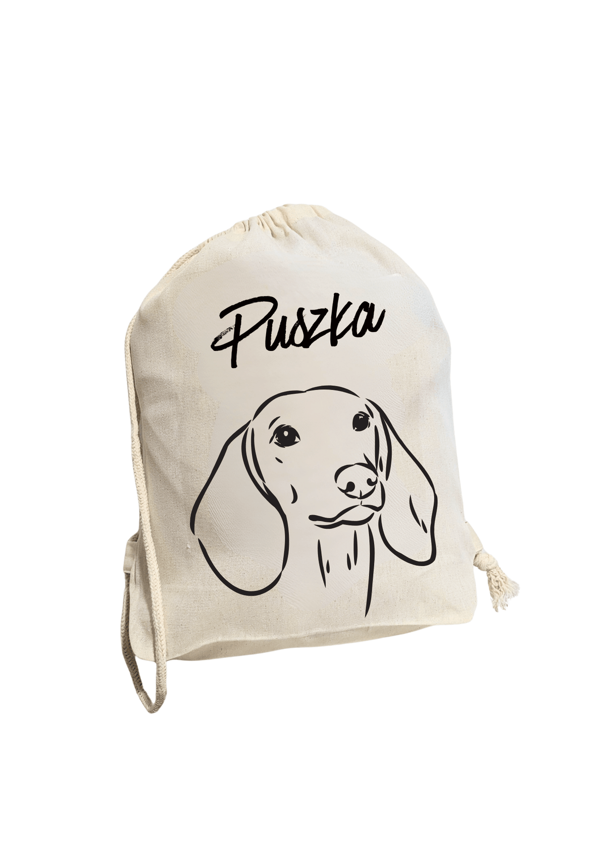 Plecak personalizowany z psem - bawełniany z imieniem - Nosi Mi Się