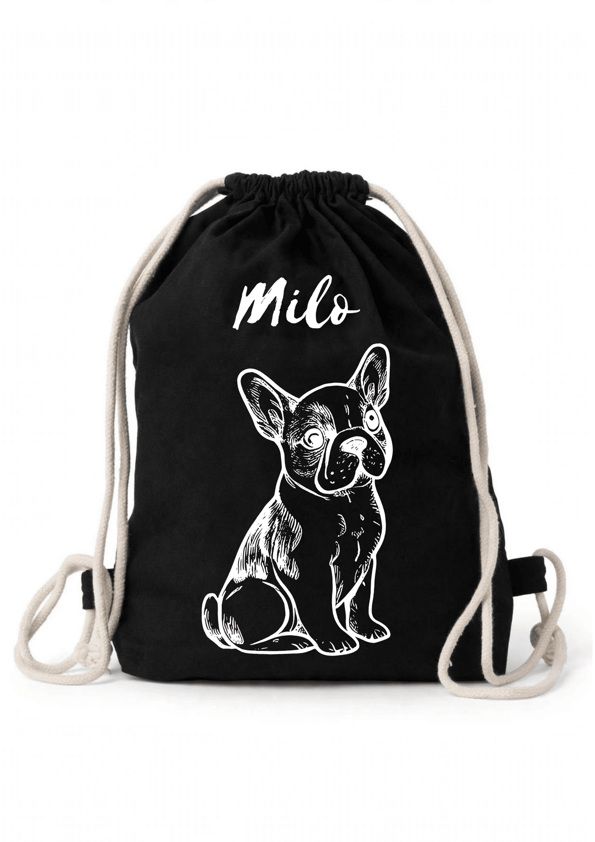 Plecak personalizowany z psem French Bulldog- bawełniany z imieniem - Nosi Mi Się