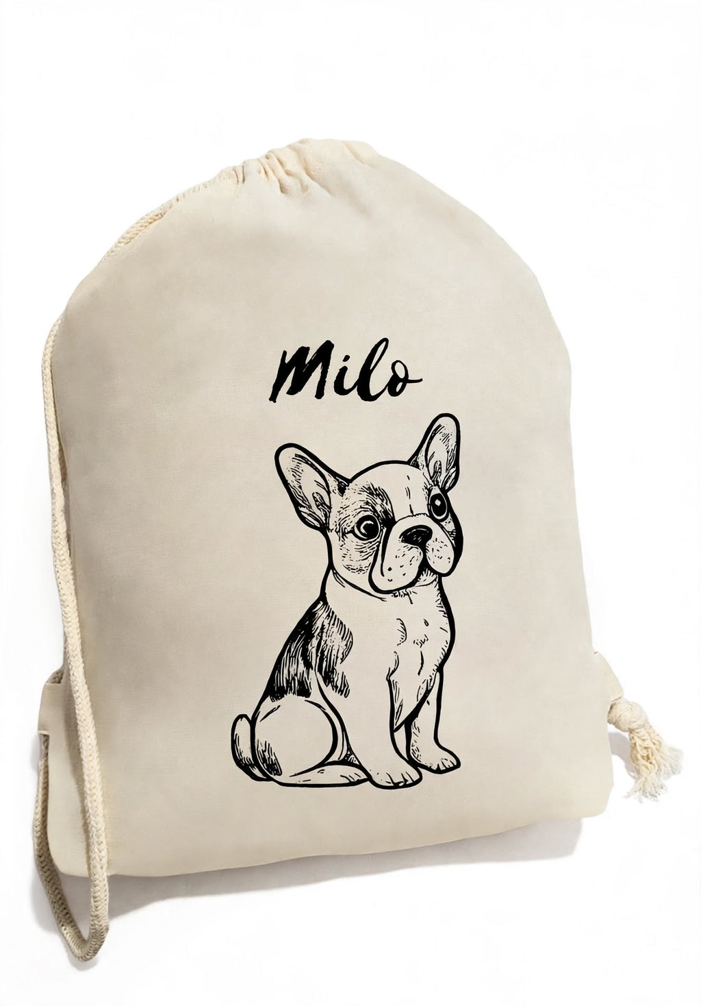 Plecak personalizowany z psem French Bulldog- bawełniany z imieniem - Nosi Mi Się