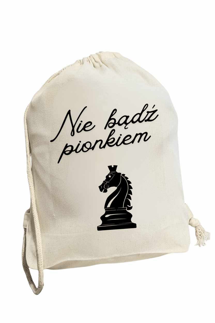 Worek Plecak Szachowy - Nie bądź pionkiem | NosiMiSię - Nosi Mi Się